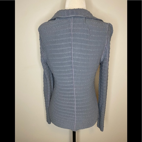Armani Collezioni Blue Fitted Button down Sweater - Picture 2 of 7